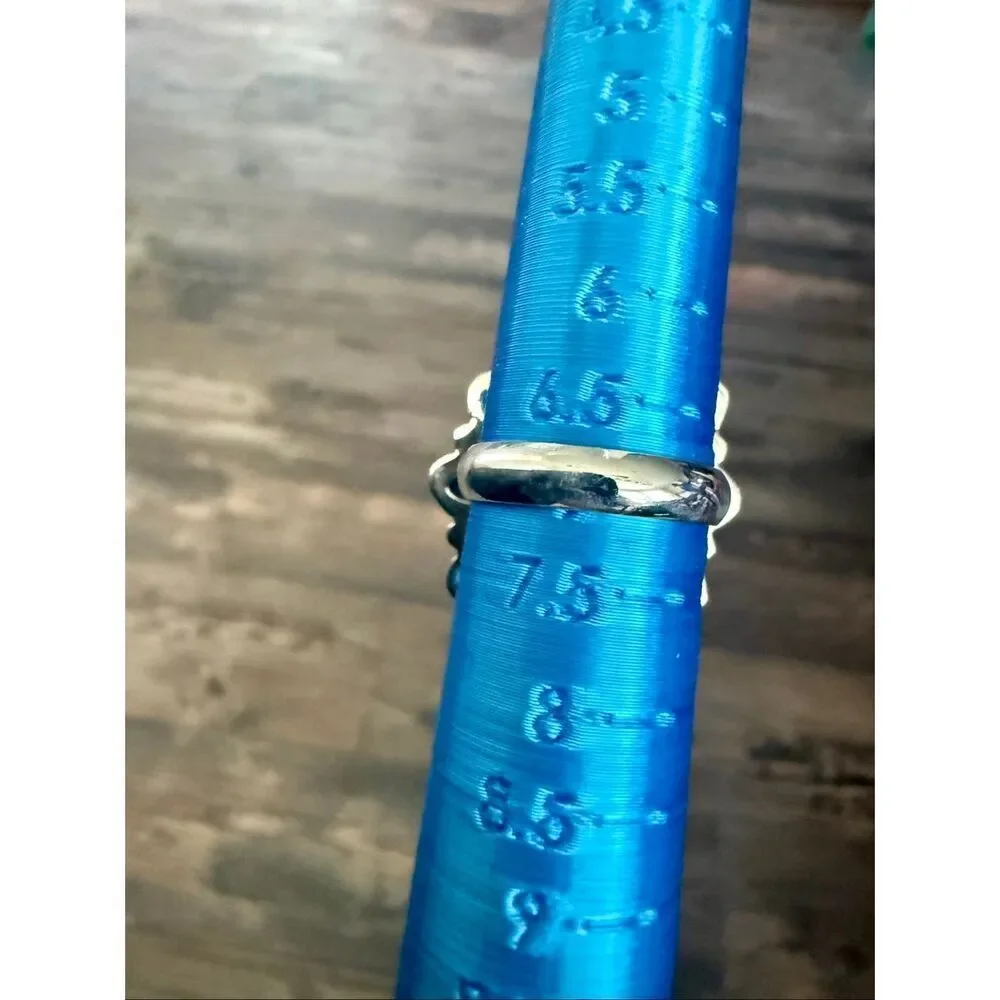 Kingman Turquoise 925 Sterling Silver Ring Statement Southwestern Cluster Size 6